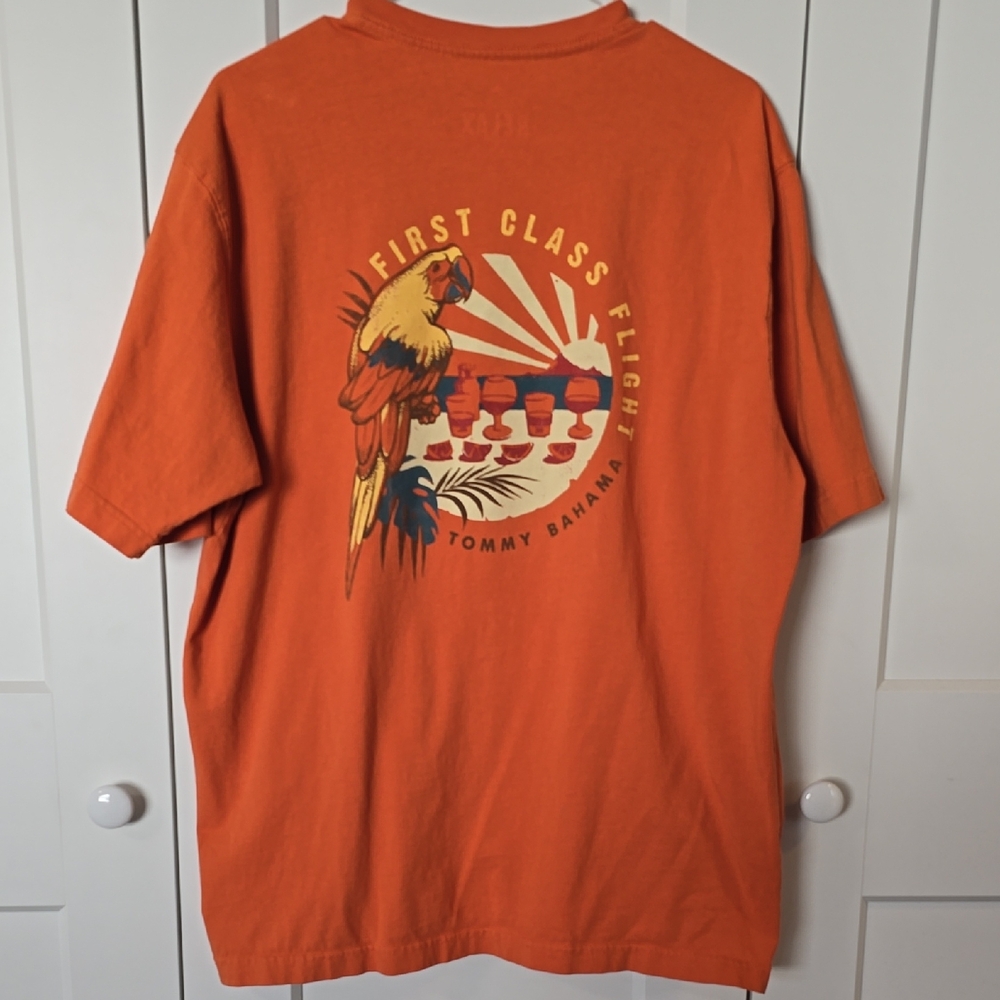 Tommy Bahama Orange Short Sleeve Tee with Graphic Design